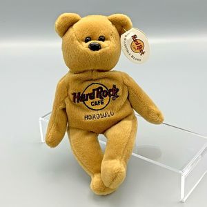 Hard Rock Cafe Honolulu Isaac Beara 1st in series Plush Brown Beanie Bear